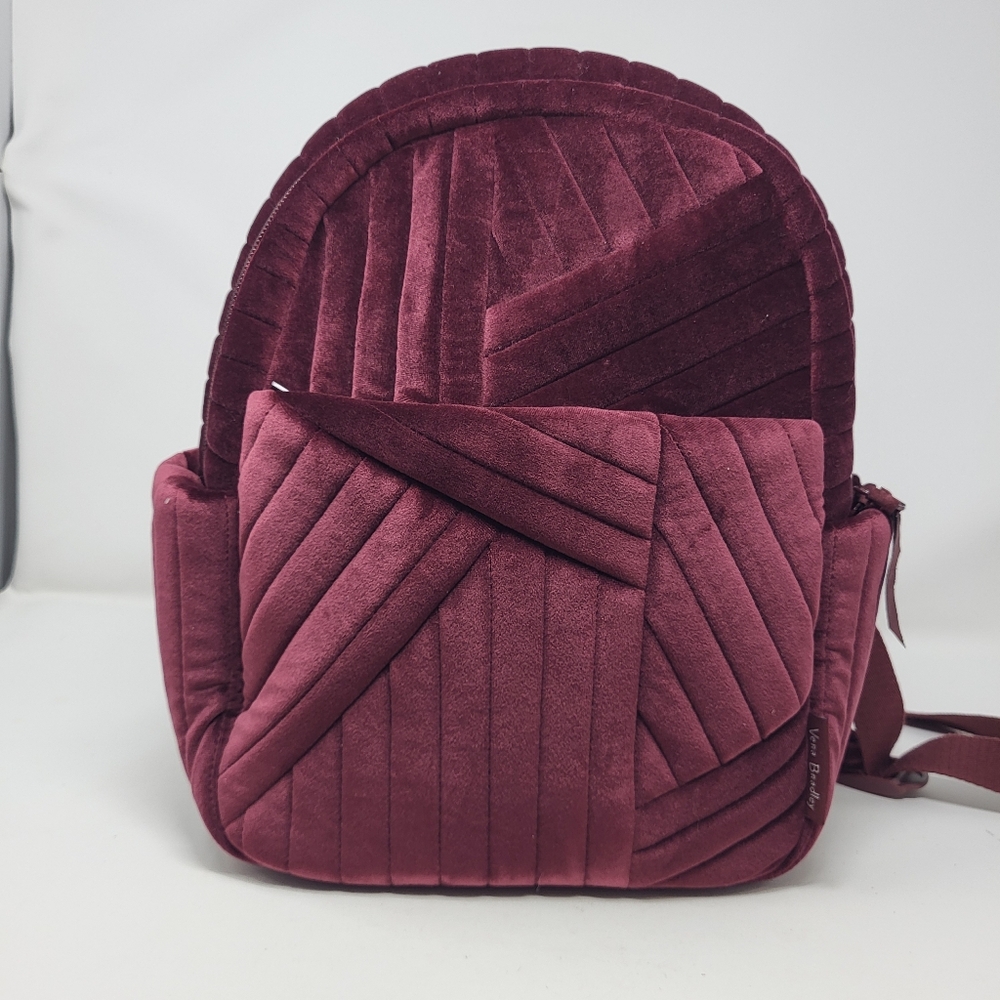 Vera Bradley Mini Backpack Luxe Velvet Raisin Paisley‎ Quilted Small Purse Bag